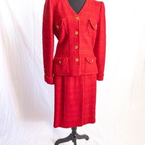 Adolfo Vintage Knit Skirt Suit